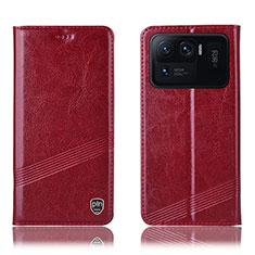 Funda de Cuero Cartera con Soporte Carcasa H09P para Xiaomi Mi 11 Ultra 5G Rojo