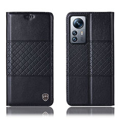 Funda de Cuero Cartera con Soporte Carcasa H09P para Xiaomi Mi 12 Pro 5G Negro