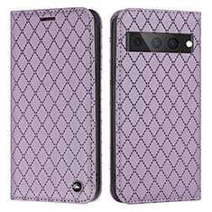 Funda de Cuero Cartera con Soporte Carcasa H09X para Google Pixel 7 Pro 5G Morado