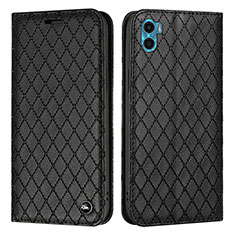 Funda de Cuero Cartera con Soporte Carcasa H09X para Motorola Moto E32 India Negro