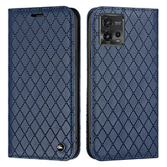 Funda de Cuero Cartera con Soporte Carcasa H09X para Motorola Moto G72 Azul