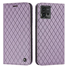 Funda de Cuero Cartera con Soporte Carcasa H09X para Motorola Moto G72 Morado