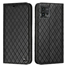 Funda de Cuero Cartera con Soporte Carcasa H09X para Motorola Moto G72 Negro