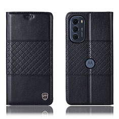 Funda de Cuero Cartera con Soporte Carcasa H10P para Motorola Moto Edge (2022) 5G Negro