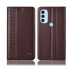 Funda de Cuero Cartera con Soporte Carcasa H10P para Motorola Moto G71 5G Marron