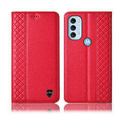 Funda de Cuero Cartera con Soporte Carcasa H10P para Motorola Moto G71 5G Rojo