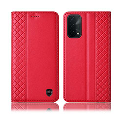 Funda de Cuero Cartera con Soporte Carcasa H10P para OnePlus Nord N200 5G Rojo