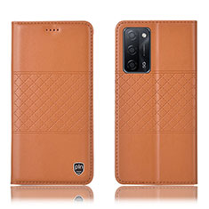 Funda de Cuero Cartera con Soporte Carcasa H10P para Oppo A53s 5G Naranja