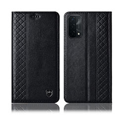 Funda de Cuero Cartera con Soporte Carcasa H10P para Oppo A54 5G Negro