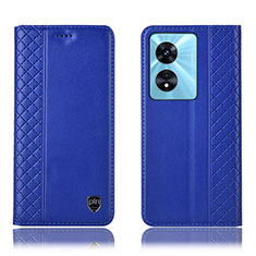 Funda de Cuero Cartera con Soporte Carcasa H10P para Oppo A58 4G Azul