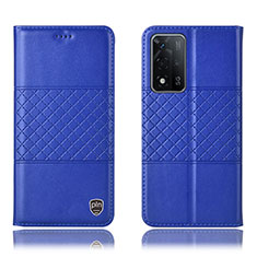 Funda de Cuero Cartera con Soporte Carcasa H10P para Oppo A93s 5G Azul