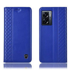 Funda de Cuero Cartera con Soporte Carcasa H10P para Oppo K10 5G India Azul