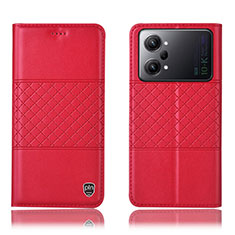 Funda de Cuero Cartera con Soporte Carcasa H10P para Oppo K10 Pro 5G Rojo