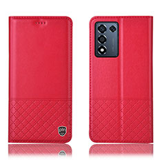 Funda de Cuero Cartera con Soporte Carcasa H10P para Realme Q3s 5G Rojo