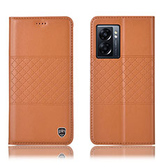 Funda de Cuero Cartera con Soporte Carcasa H10P para Realme Q5i 5G Naranja