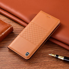 Funda de Cuero Cartera con Soporte Carcasa H10P para Samsung Galaxy Note 10 Plus 5G Naranja