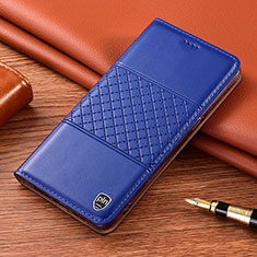 Funda de Cuero Cartera con Soporte Carcasa H10P para Samsung Galaxy S21 5G Azul