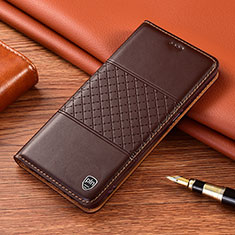 Funda de Cuero Cartera con Soporte Carcasa H10P para Samsung Galaxy S21 FE 5G Marron