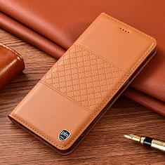 Funda de Cuero Cartera con Soporte Carcasa H10P para Samsung Galaxy S23 5G Naranja