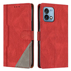 Funda de Cuero Cartera con Soporte Carcasa H10X para Motorola Moto G Stylus (2023) 4G Rojo