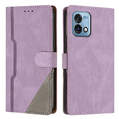 Funda de Cuero Cartera con Soporte Carcasa H10X para Motorola Moto G Stylus (2023) 5G Morado