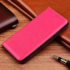 Funda de Cuero Cartera con Soporte Carcasa H11 para Apple iPhone 14 Rosa Roja