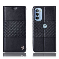 Funda de Cuero Cartera con Soporte Carcasa H11P para Motorola Moto G41 Negro