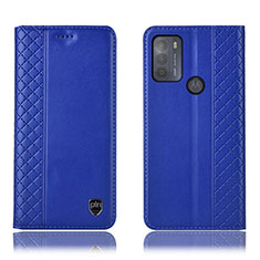 Funda de Cuero Cartera con Soporte Carcasa H11P para Motorola Moto G50 Azul