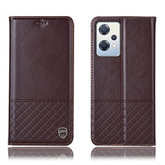 Funda de Cuero Cartera con Soporte Carcasa H11P para OnePlus Nord CE 2 Lite 5G Marron