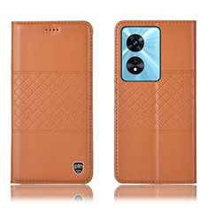 Funda de Cuero Cartera con Soporte Carcasa H11P para Oppo A1 5G Naranja