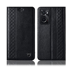 Funda de Cuero Cartera con Soporte Carcasa H11P para Oppo A36 Negro