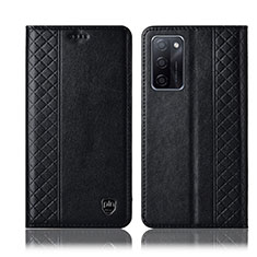 Funda de Cuero Cartera con Soporte Carcasa H11P para Oppo A55S 5G Negro