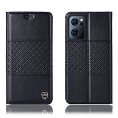 Funda de Cuero Cartera con Soporte Carcasa H11P para Oppo Find X5 Lite 5G Negro