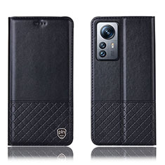 Funda de Cuero Cartera con Soporte Carcasa H11P para Xiaomi Mi 12 5G Negro