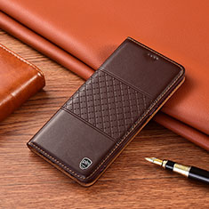 Funda de Cuero Cartera con Soporte Carcasa H11P para Xiaomi Poco F4 5G Marron