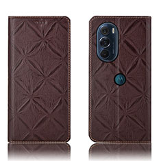 Funda de Cuero Cartera con Soporte Carcasa H15P para Motorola Moto Edge 30 Pro 5G Marron