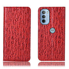 Funda de Cuero Cartera con Soporte Carcasa H15P para Motorola Moto G41 Rojo