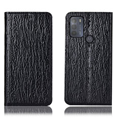 Funda de Cuero Cartera con Soporte Carcasa H15P para Motorola Moto G50 Negro