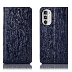 Funda de Cuero Cartera con Soporte Carcasa H15P para Motorola MOTO G52 Azul