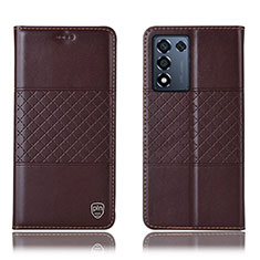 Funda de Cuero Cartera con Soporte Carcasa H15P para Oppo K9S 5G Marron