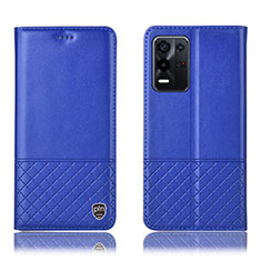 Funda de Cuero Cartera con Soporte Carcasa H15P para Oppo K9X 5G Azul