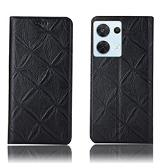 Funda de Cuero Cartera con Soporte Carcasa H15P para Oppo Reno9 5G Negro