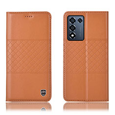 Funda de Cuero Cartera con Soporte Carcasa H15P para Realme 9 SE 5G Naranja