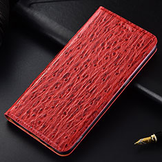 Funda de Cuero Cartera con Soporte Carcasa H15P para Samsung Galaxy A30S Rojo