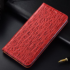 Funda de Cuero Cartera con Soporte Carcasa H15P para Samsung Galaxy A60 Rojo