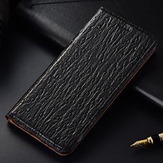 Funda de Cuero Cartera con Soporte Carcasa H15P para Samsung Galaxy A7 (2018) A750 Negro