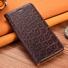 Funda de Cuero Cartera con Soporte Carcasa H16P para Apple iPhone 11 Marron