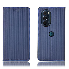 Funda de Cuero Cartera con Soporte Carcasa H16P para Motorola Moto Edge Plus (2022) 5G Azul