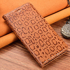 Funda de Cuero Cartera con Soporte Carcasa H16P para Motorola Moto Edge Plus (2023) 5G Marron Claro