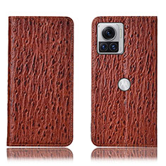 Funda de Cuero Cartera con Soporte Carcasa H16P para Motorola Moto Edge X30 Pro 5G Marron